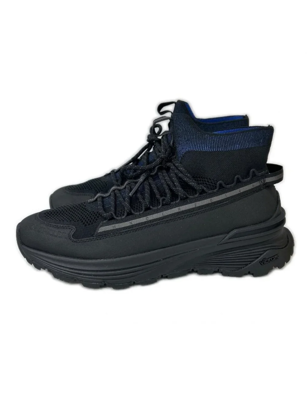 Moncler Monte Runner Nylon Knit Canvas Vibram Sole High Top Sneakers